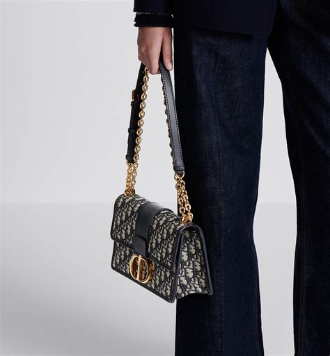 Christian Dior Miss Montaigne Mini Bag Oblique Jacquard Blue.